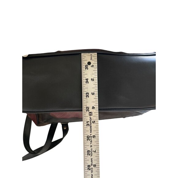 Vintage Brown Patchwork Leather Shoulder Bag With Multiple Zipper Pockets - Picture 7 of 8